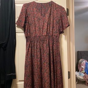 V neck floral maxi dress.